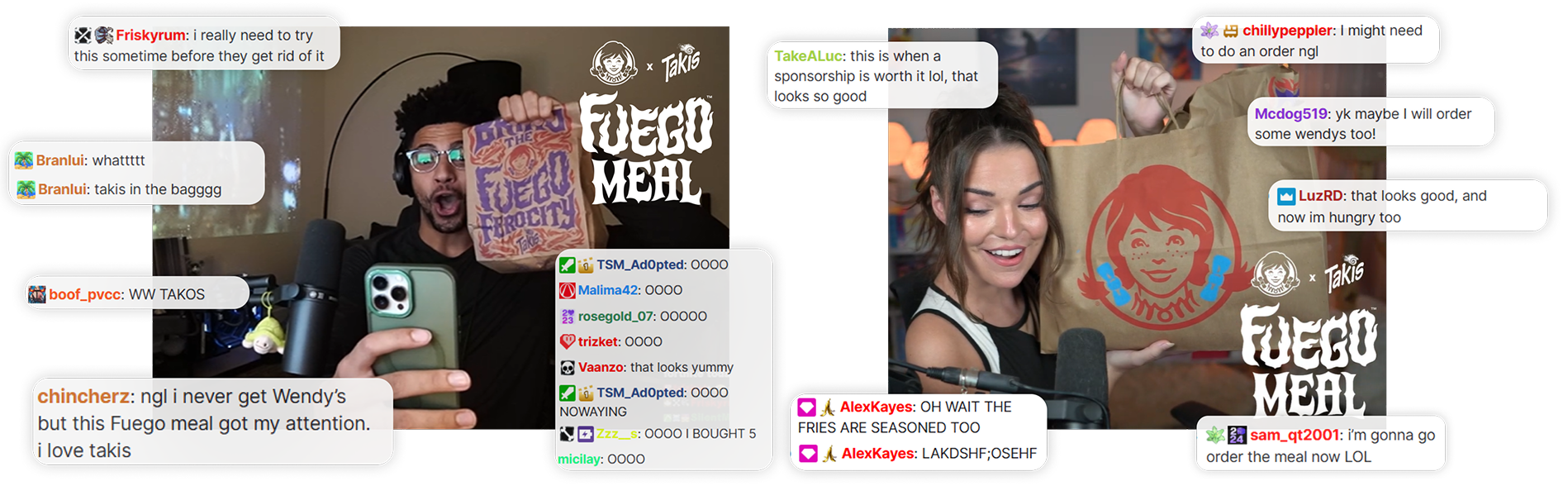 Wendy's x Takis influencers